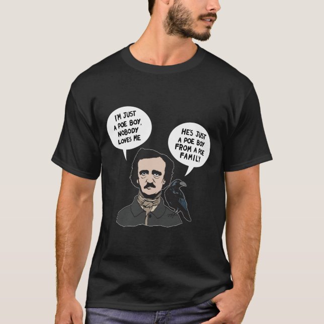 Allan Edgar Poe Poes författare Raven Kråka Gothic T Shirt (Framsida)