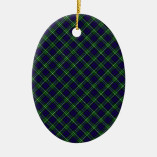 Allan Klan Designad utskrift av Tartan Julgransprydnad Keramik (Framsidan)