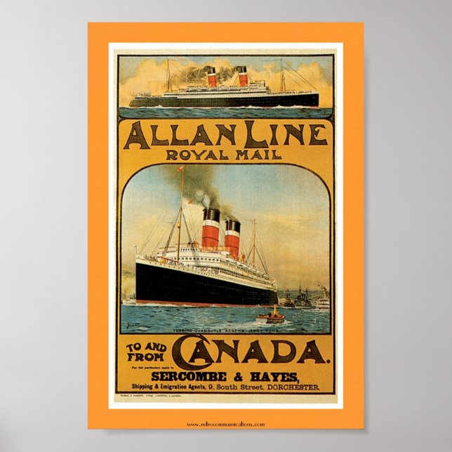 Allan Line Steamship Poster (Framsidan)