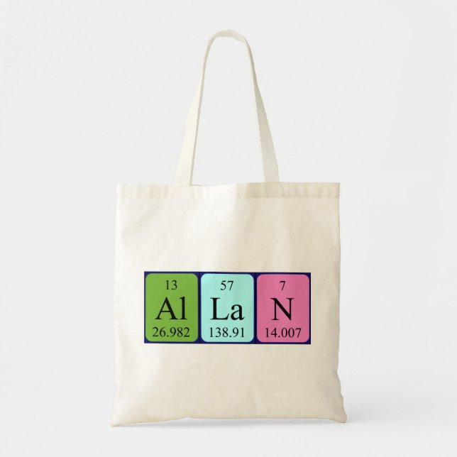 Allan Periodisk bord namn tote bag Tygkasse (Framsidan)