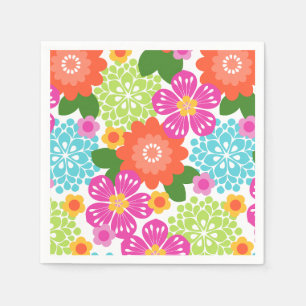 Allana Garden Hawaiian Grafisk Blommig - Ljus Pappersservett