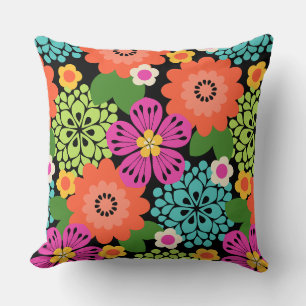 Allana Garden Hawaiian Graphical Blommigt - Black Kudde