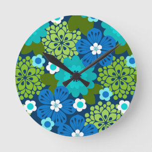 Allana Garden Hawaiian Graphical Blommigt - flotta Rund Klocka