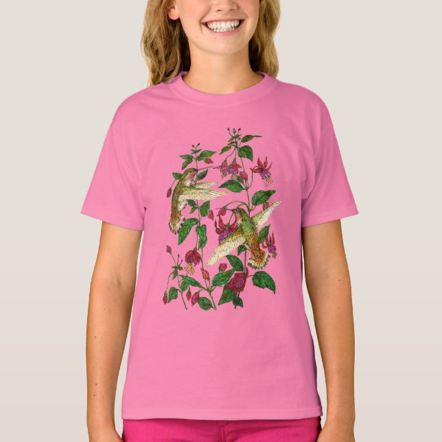 Allans Hummingbird med Fuschia T-shirt (Framsida)