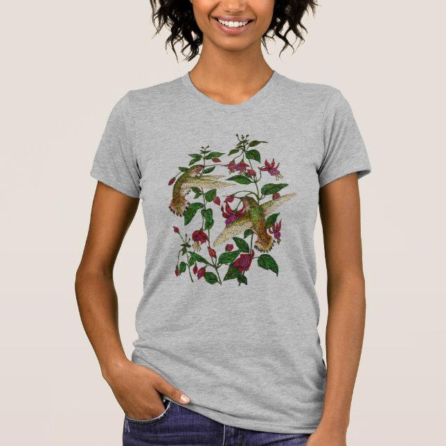 Allans hummingbird och Fuschia T-shirt (Framsida)