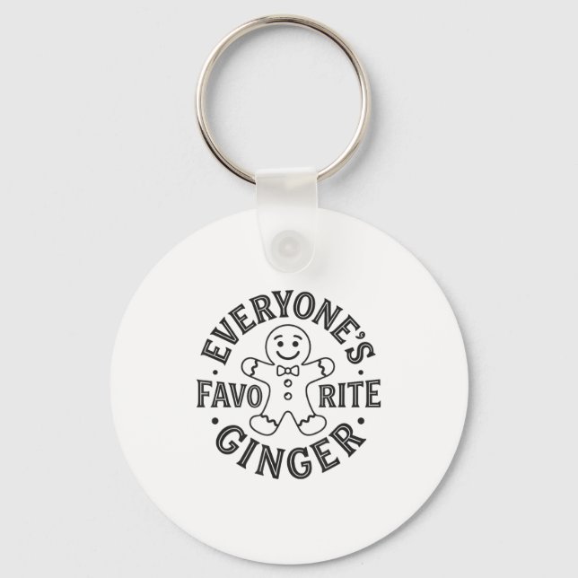 Allas Favorit Ginger T Rolig Gingerbread Man Nyckelring (Framsida)
