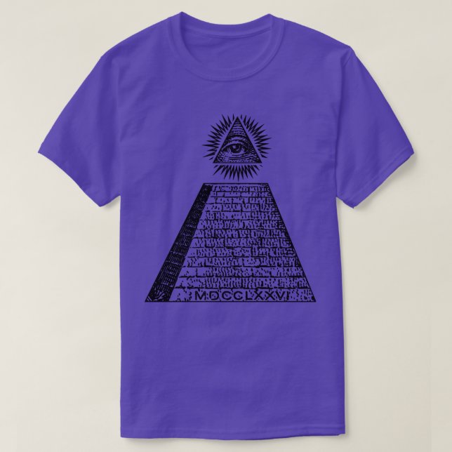 AllaSymbol för Illuminati Öga T Shirt (Design framsida)