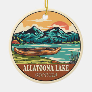 Allatoona Sjö Georgia Boating Fishing Emblem Julgransprydnad Keramik