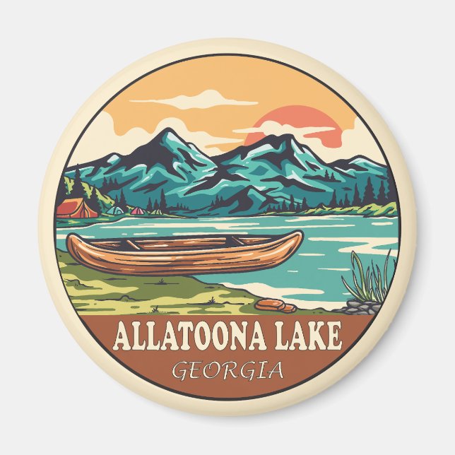 Allatoona Sjö Georgia Boating Fishing Emblem Magnet (Framsidan)