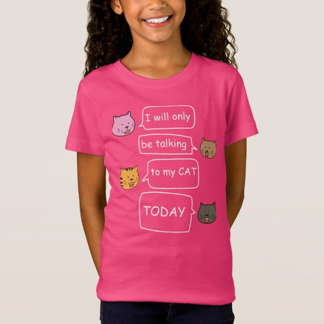 Alldeles talkativa: Cute Cat-konversationer T Shirt (Framsida)