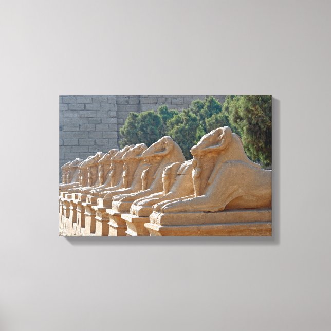 Allé av sfinkser i Karnaktemplet - Egypten Canvastryck (Framsida)