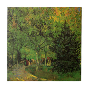 Allé i Folkträdgården, Arles av Vincent van Gogh Kakelplatta