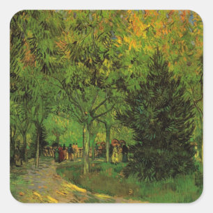 Allé i Public Garden, Arles av Vincent van Gogh Fyrkantigt Klistermärke