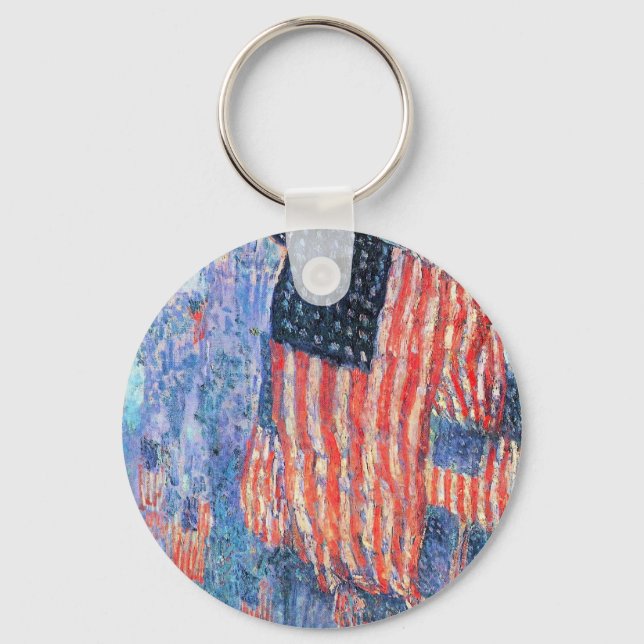 Allé i regnet av Frederick Childe Hassam Nyckelring (Framsida)