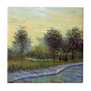 Allé i Voyer d'Argenson Park av Vincent van Gogh Kakelplatta