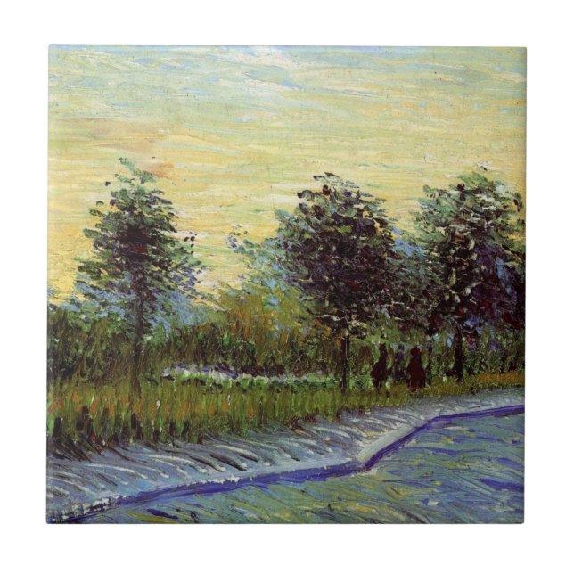 Allé i Voyer d'Argenson Park av Vincent van Gogh Kakelplatta (Framsidan)