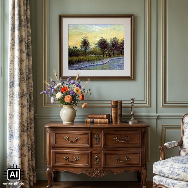 Allé i Voyer d'Argenson Park av Vincent van Gogh Poster (Lane in Voyer d'Argenson Park at Asnieres by Vincent van Gogh is vintage post impressionism art.)