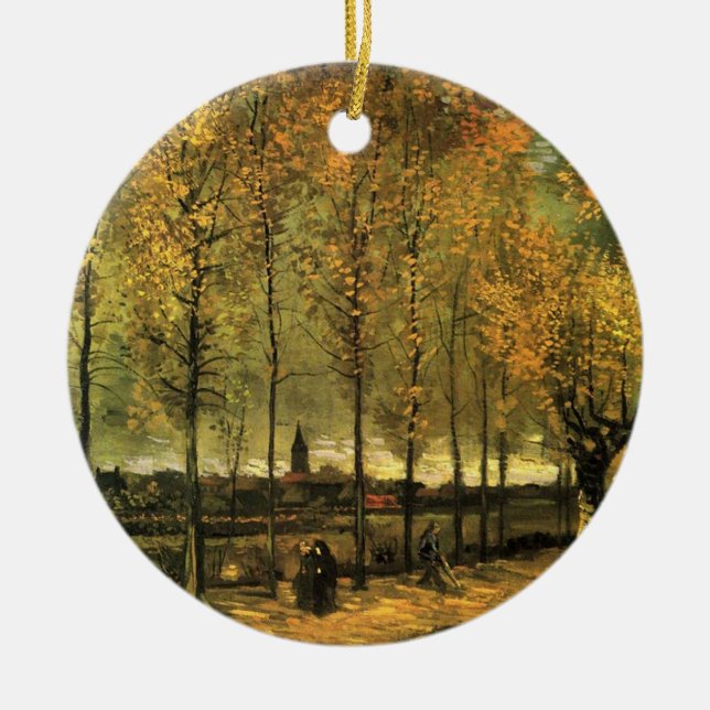 Allé med popplar av Vincent van Gogh. Julgransprydnad Keramik (Framsidan)