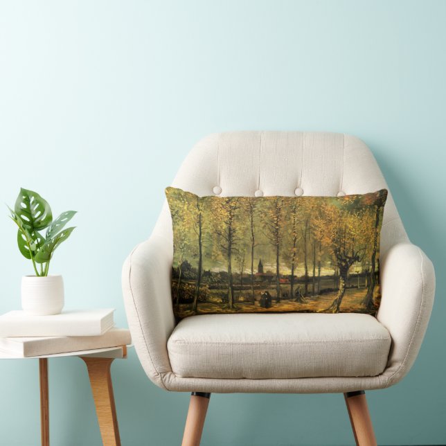 Allé med popplar av Vincent van Gogh Lumbarkudde (Stol)