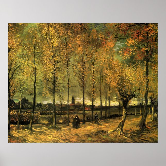 Allé med popplar av Vincent van Gogh Poster (Framsidan)