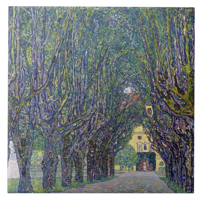 Allé vid slottet Kammer, Gustav Klimt Kakelplatta (Framsidan)
