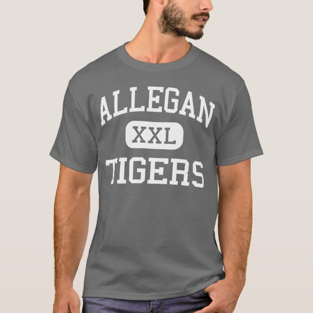 Allegan - tigrar - högstadium - Allegan Michigan T Shirt (Framsida)