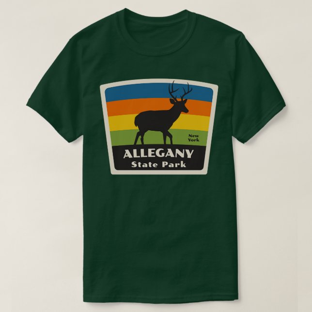 Allegany State Park New York Roaming Hjort T Shirt (Design framsida)