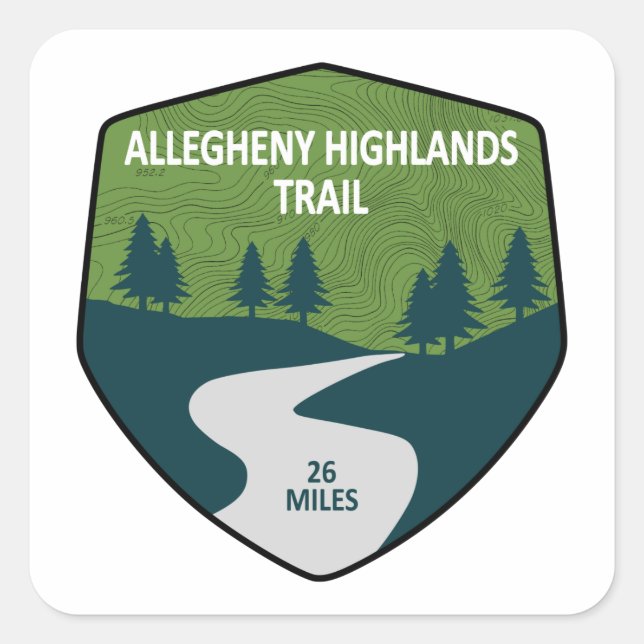 Allegheny Highlands Trail Fyrkantigt Klistermärke (Framsida)