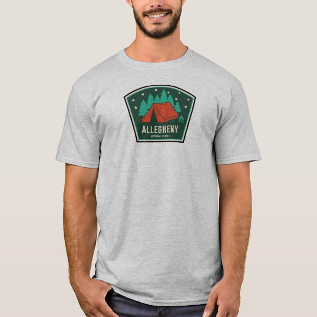 Allegheny National Forest Camping T Shirt (Framsida)