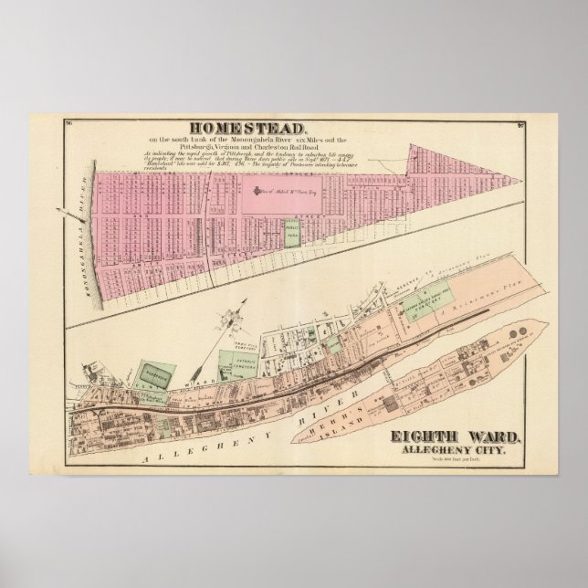 Allegheny ward 8 Homestead Poster (Framsidan)