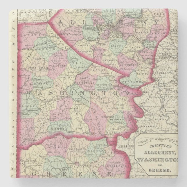 Allegheny Washington, Greene län Underlägg Sten (Framsidan)