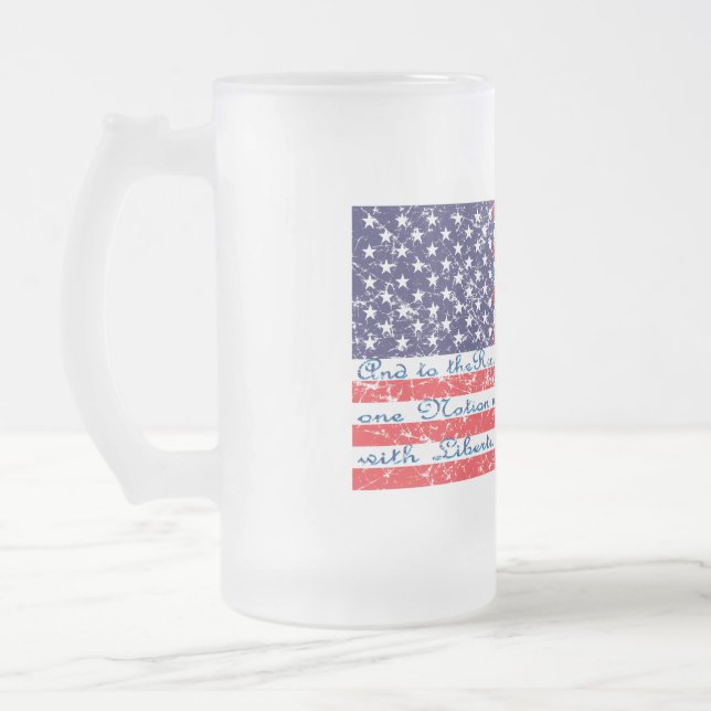 Allegiance USA flagga utfästelse Frostat Ölglas (Vänster)