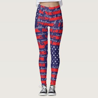 Allegiance USA flagga utfästelse Leggings