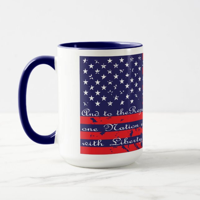 Allegiance USA flagga utfästelse Mugg (Vänster)