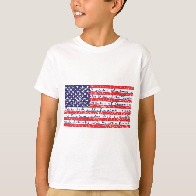 Allegiansens amerikanska Flagga T Shirt (Framsida)