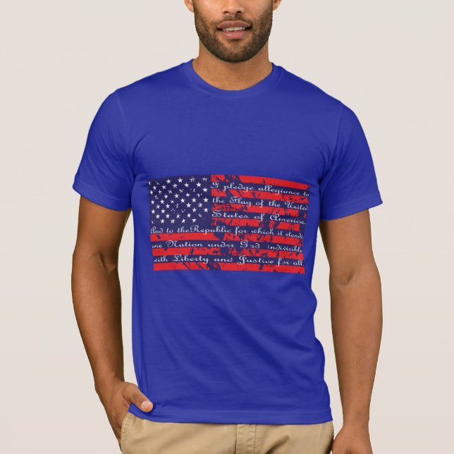 Allegiansens amerikanska Flagga T Shirt (Framsida)
