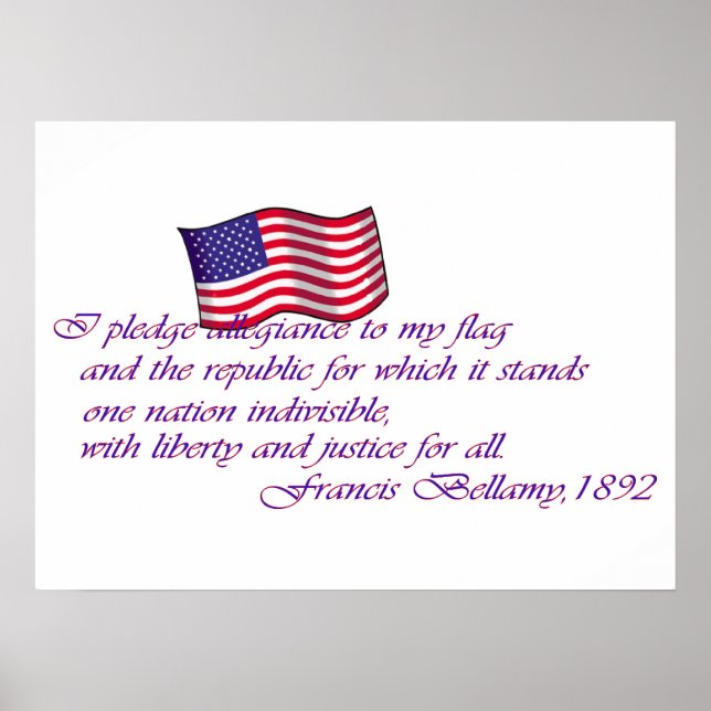 Allegiansens löfte - 1892 poster (Framsidan)