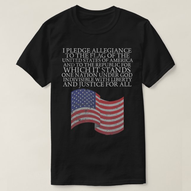 Allegianslöfte 4 juli Flagga Gift T Shirt (Design framsida)