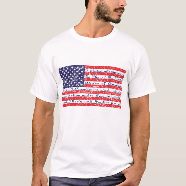 Allegience America Flagga T Shirt (Framsida)