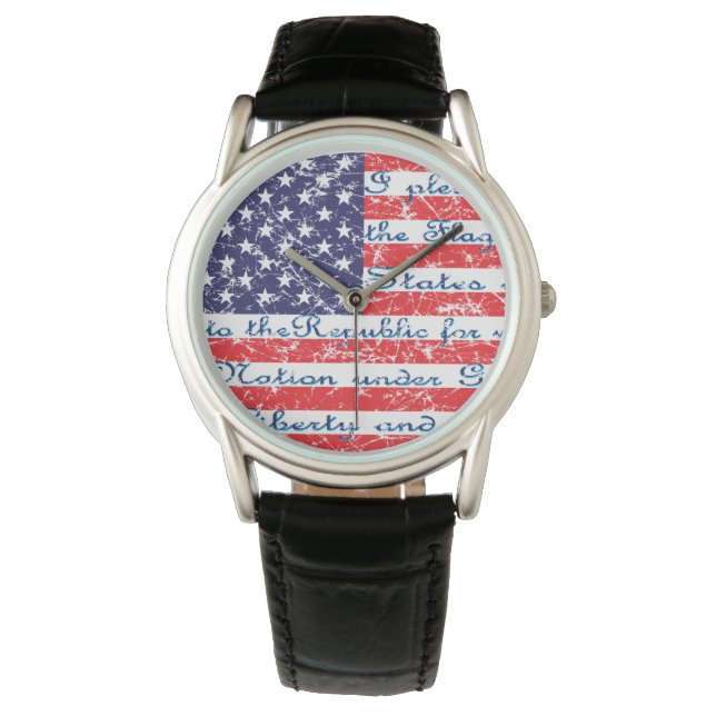 Allegience USA flagga utfästelse Armbandsur (Framsida)