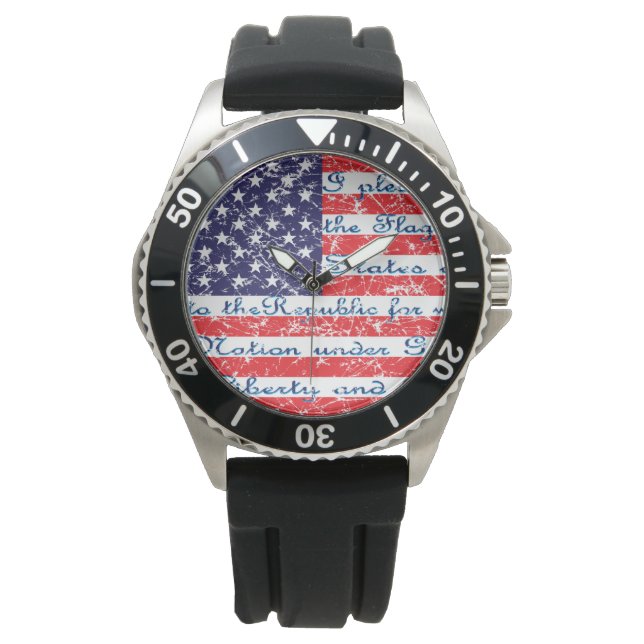 Allegience USA flagga utfästelse Armbandsur (Framsida)