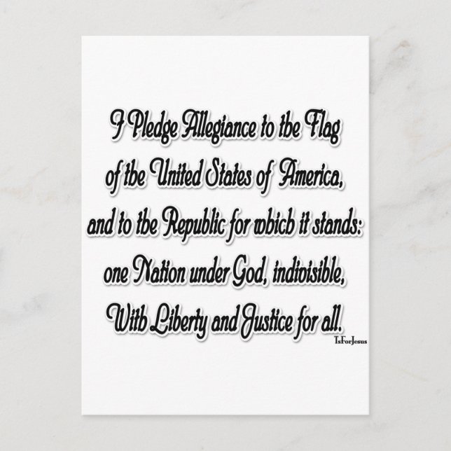 Allegighetens löfte vykort (Framsida)