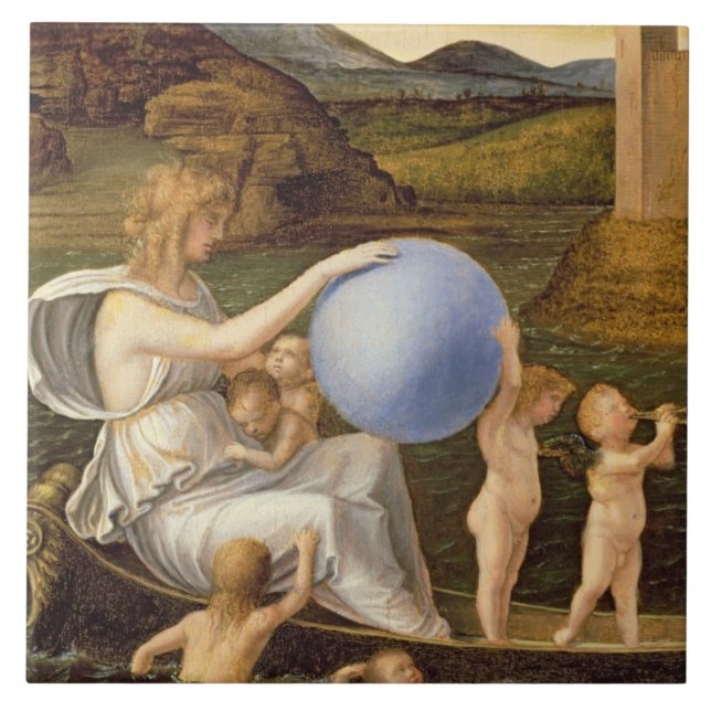 Allegori av ändrande förmögenhet eller kakelplatta (Framsidan)