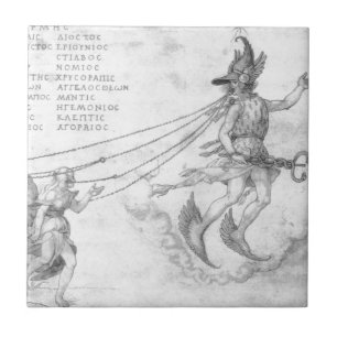 Allegori av eloquencen av Albrecht Durer Kakelplatta