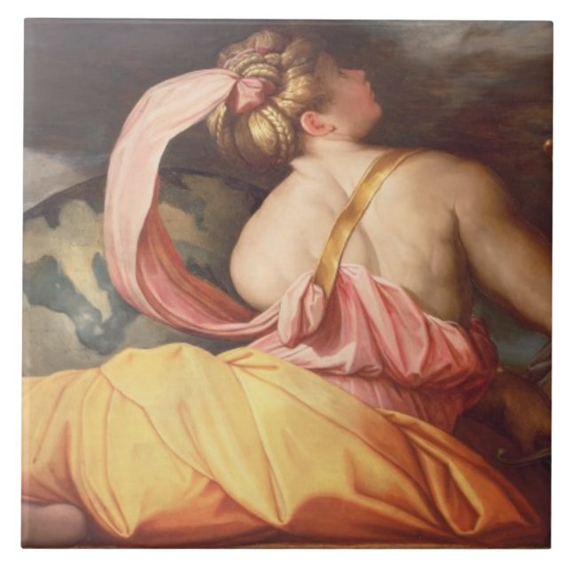 Allegori av geografi kakelplatta (Framsidan)