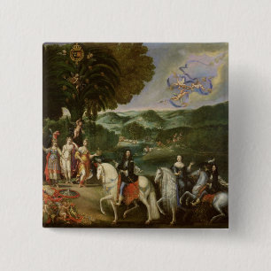 Allegori av giftermål av Louis XIV i 1631 Knapp