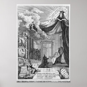 Allegori av rapporten fallen föra Louis XVI Poster