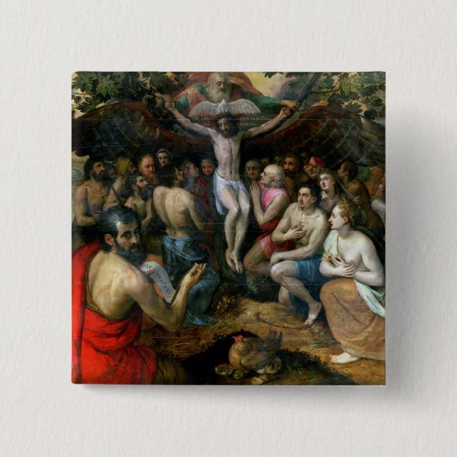 Allegori av trinityen (olja på panel) knapp (Framsida)