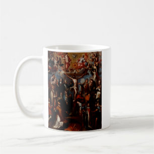 Allegori över korsfästelsen med jesuithelgon kaffemugg