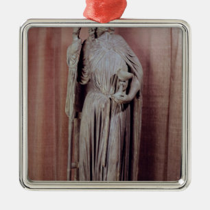 Allegorical figur av det kyrkliga innehav en julgransprydnad metall